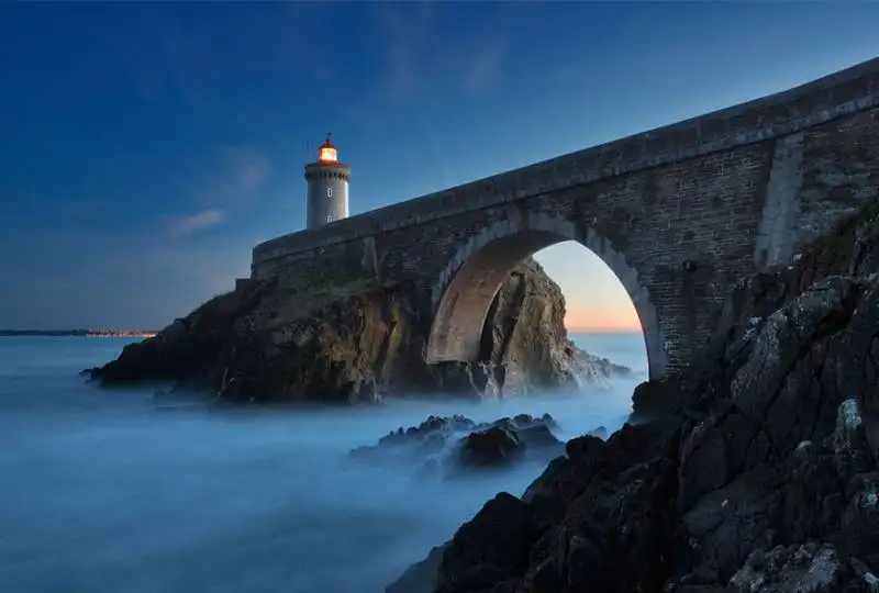 faro di petit minou, a brest in francia