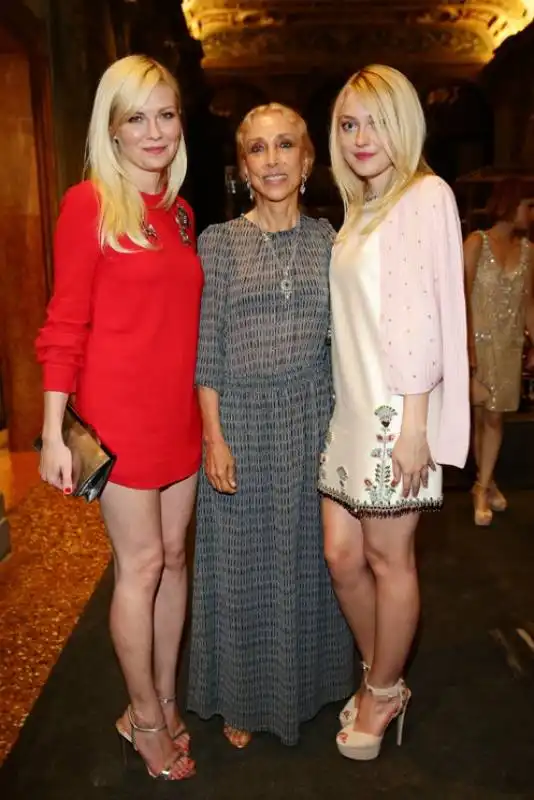 kirsten dunst, franca sozzani e dakota fanning