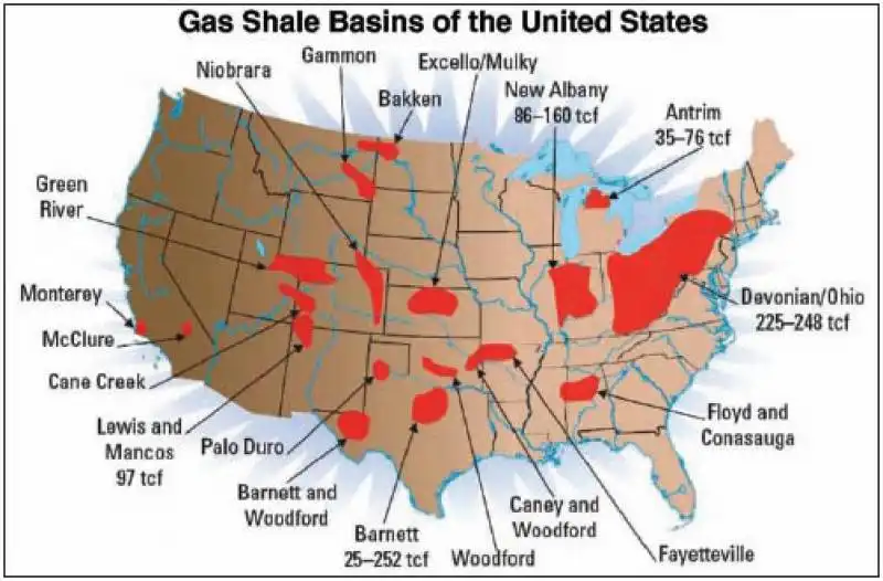 bacini di shale oil in america