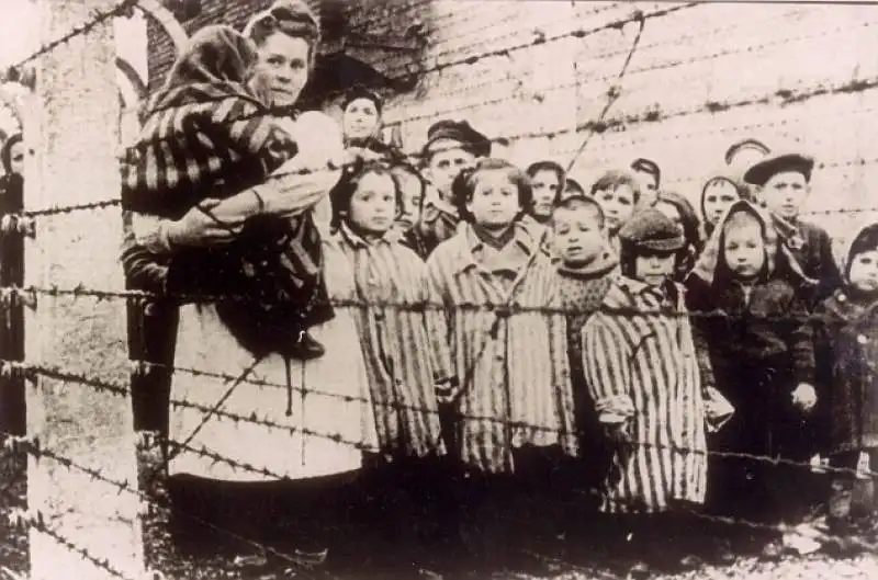 bambini al campo di auschwitz