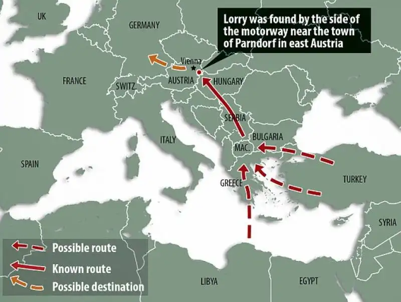 cadaveri di migranti trovati in un camion in austria  1