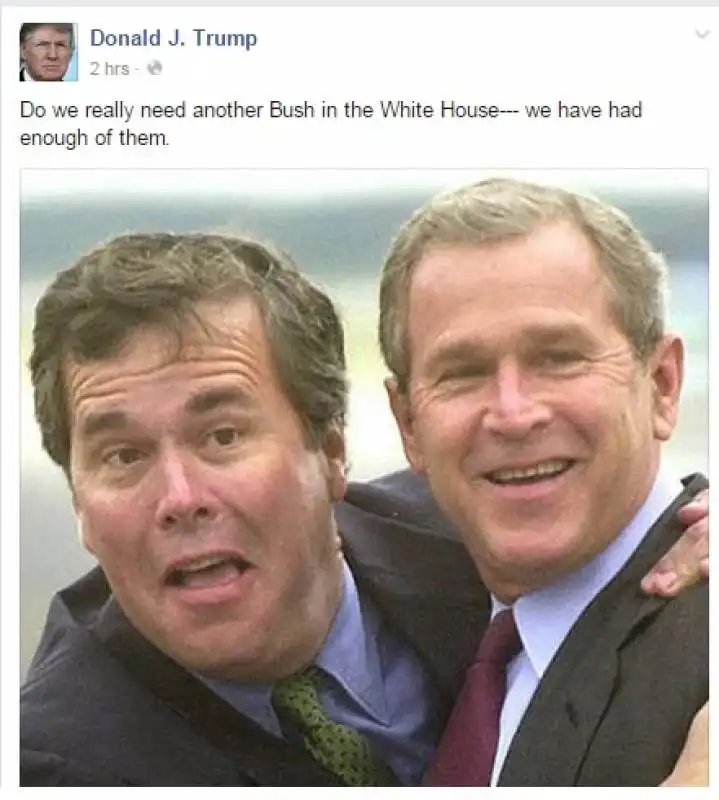 george w e jeb bush visti da trump