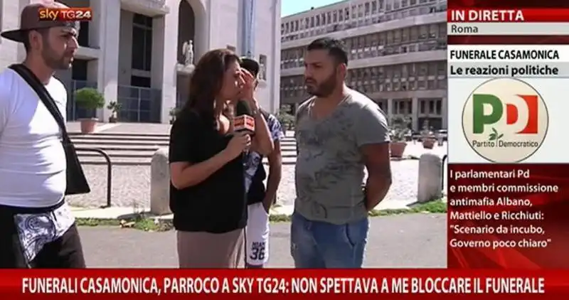 GIOVANI CASAMONICA INTERVISTATI DA SKYTG24 DAVANTI ALLA CHIESA DON BOSCO