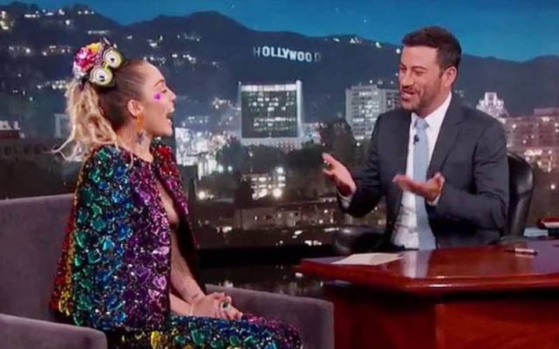 miley cyrus da jimmy kimmel 1