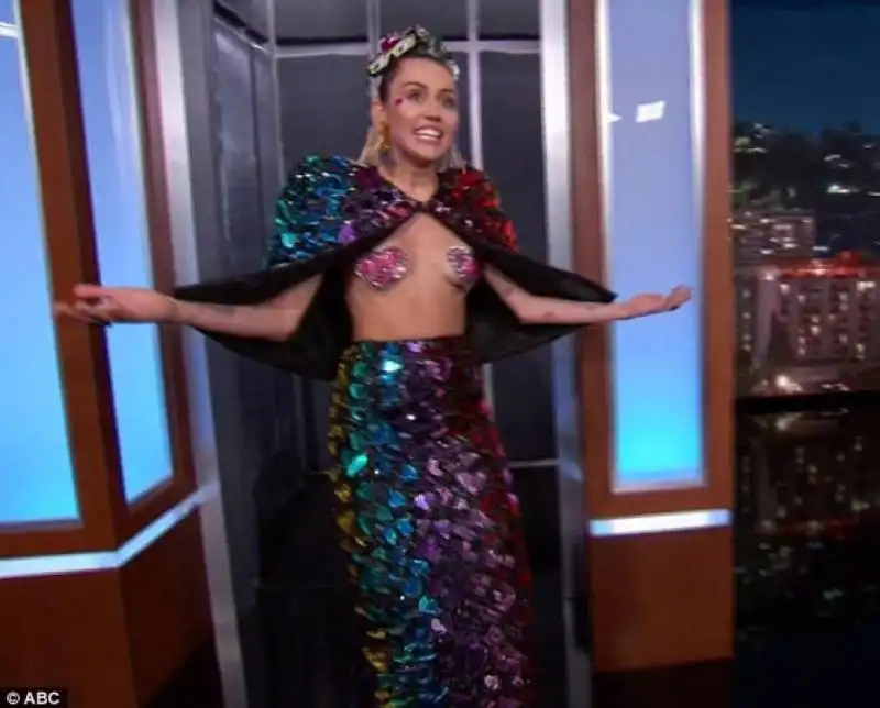 miley cyrus da jimmy kimmel  5