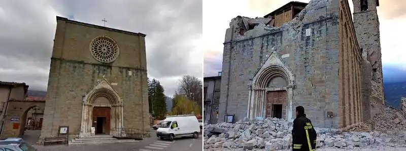 CHIESA AMATRICE PRIMA E DOPO