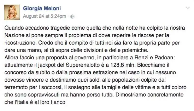 GIORGIA MELONI TERREMOTO