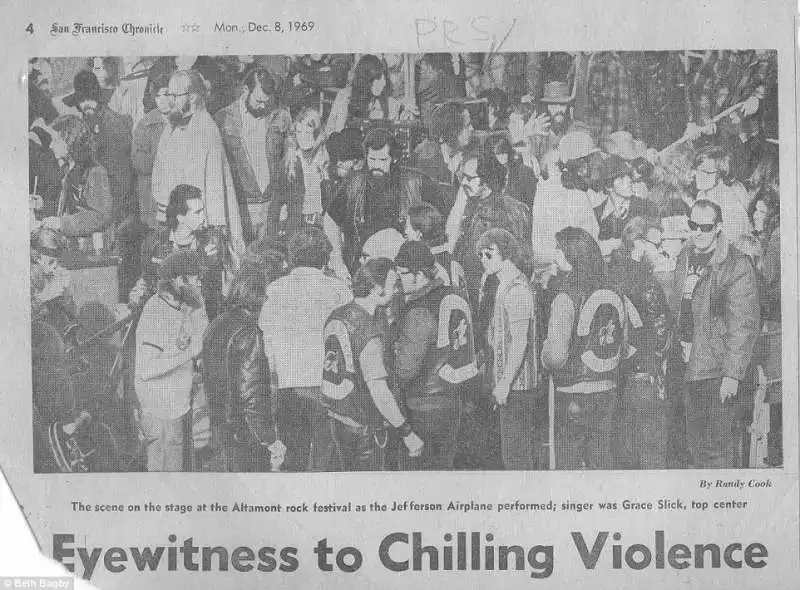  i giornali sui morti di altamont