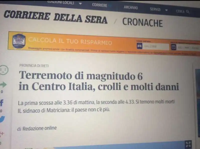 IL LANCIO DEL CORRIERE SUL TERREMOTO CON IL SINDACO DI MATRICIANA