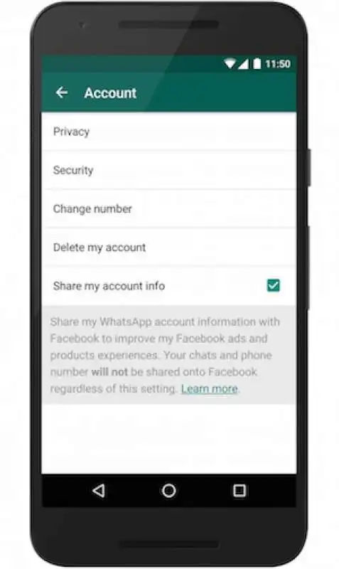 IMPEDIRE  A WHATSAPP DI DARE I TUOI DATI A FACEBOOK 