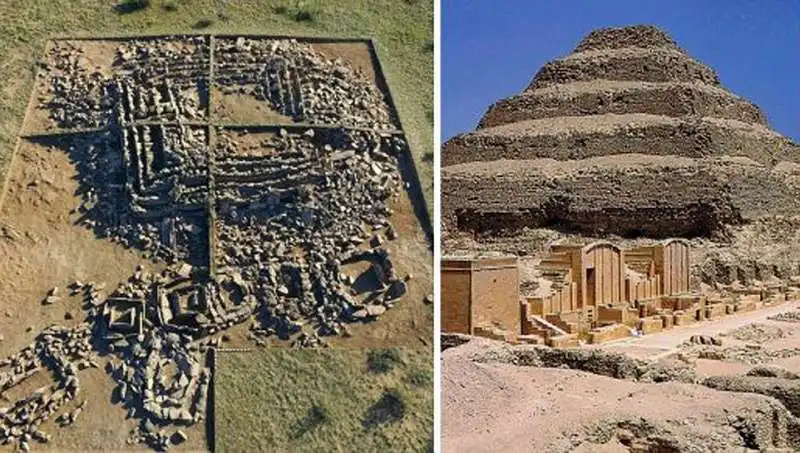 la piramide scoperta in kazakistan e quella di djoser in egitto