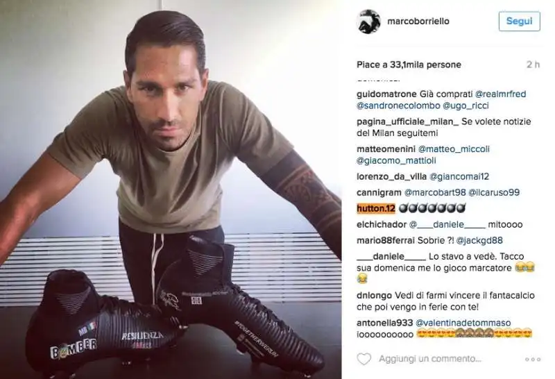 marco borriello i commenti di hutton misterioso account  