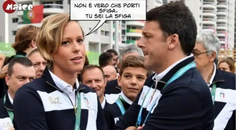 matteo renzi abbraccia federica pellegrini