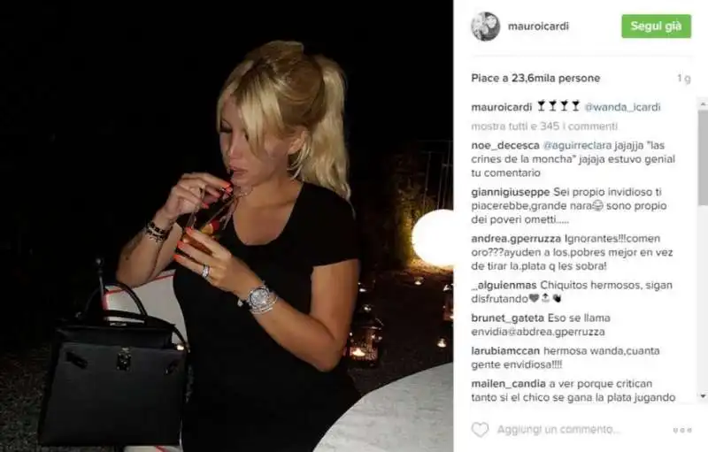 WANDA NARA ICARDI E LA FOTO CON IL RISOTTO 24 CARATI 