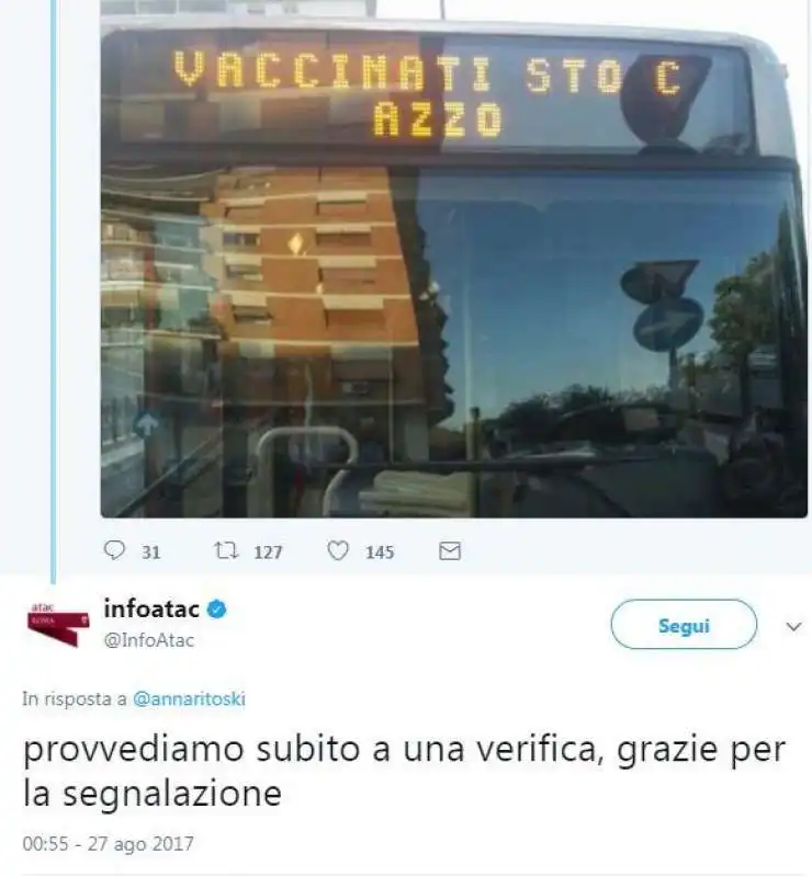 AUTOBUS  ROMA VACCINI 