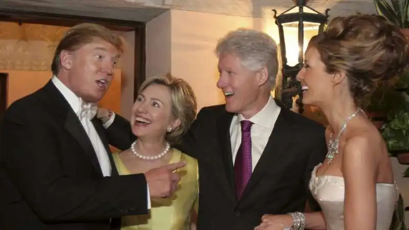 bill e hillary clinton al matrimonio di donald e melania trump