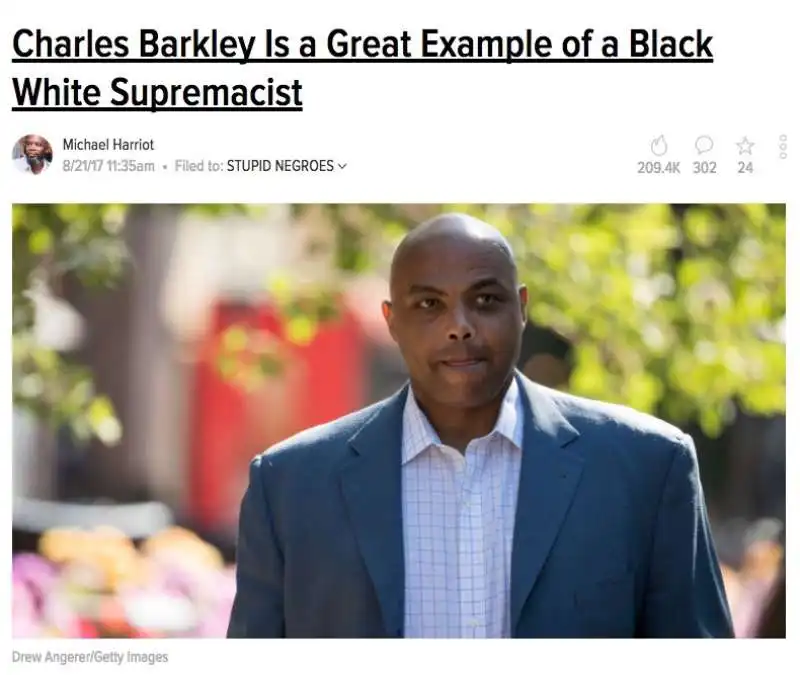 CHARLES BARKLEY UN NERO CHE E' UN SUPREMATISTA BIANCO