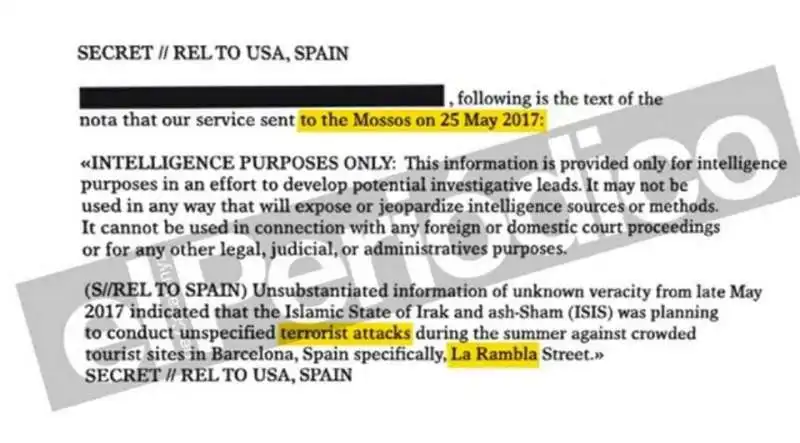 gli usa avevano avvertito la spagna di attentati sulla rambla