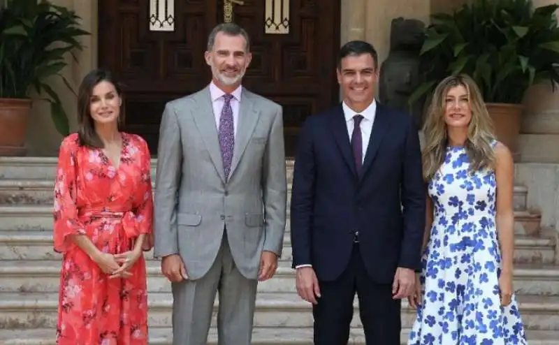 felipe, letitia, sanchez e la moglie