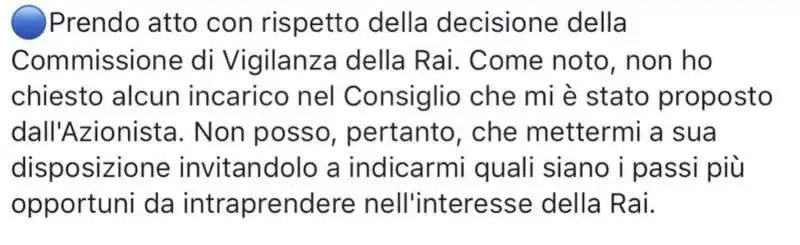 foa prende atto della bocciatura della vigilanza