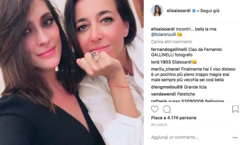 licia ronzulli ed elisa isoardi si selfano e si amano su instagram  