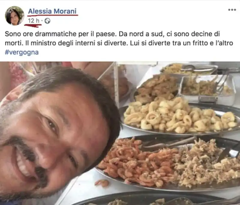 MORANI ACCUSA SALVINI MA IL POST ERA VECCHIO