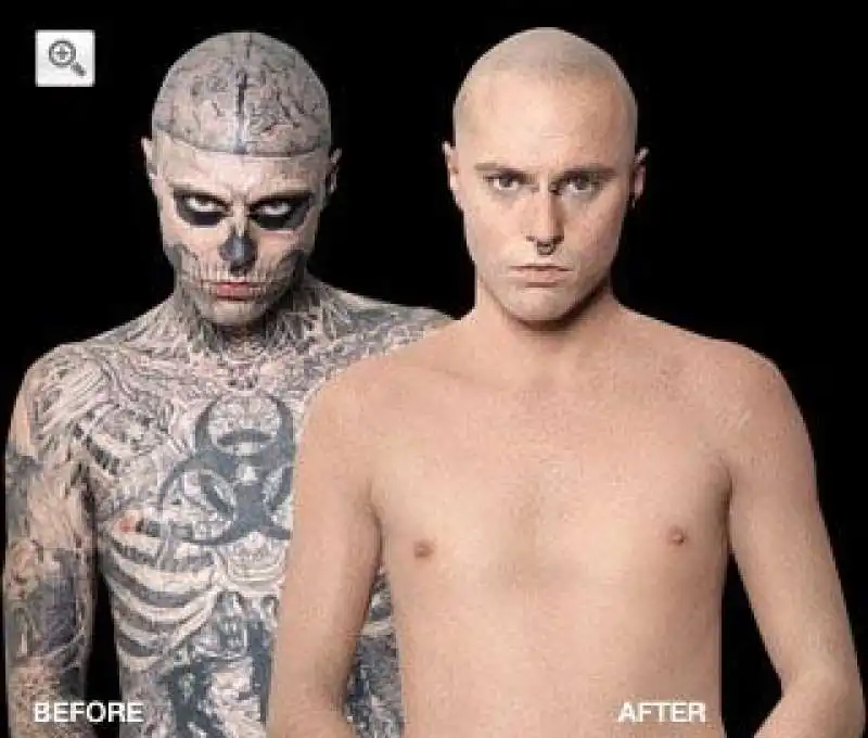 rick genest zombie boy prima e dopo