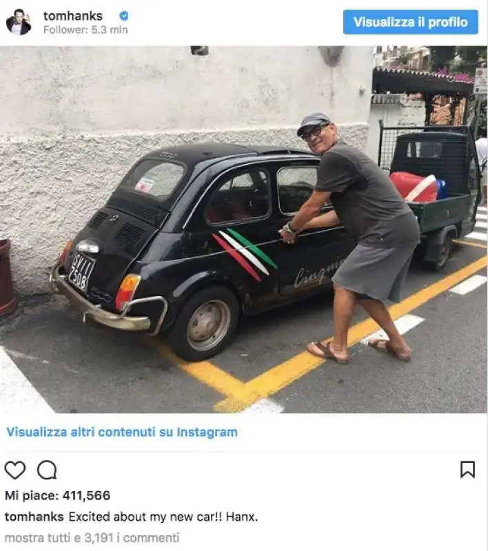 tom hanks a portofino  