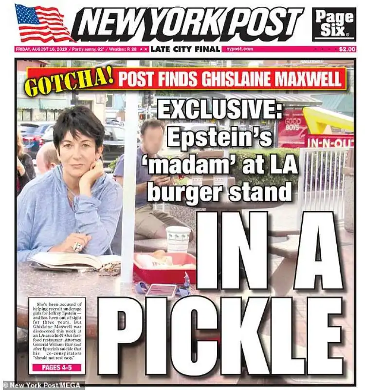 ghislaine maxwell beccata dal new york post