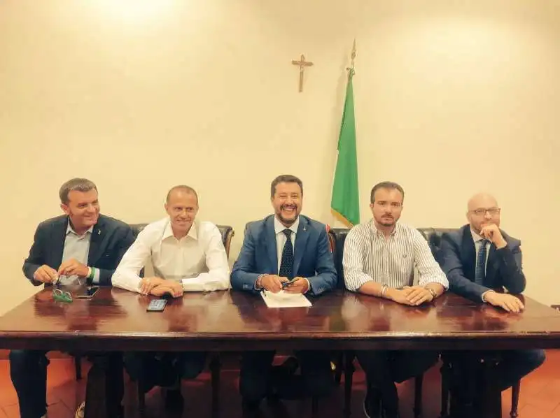 GIANMARCO CENTINAIO MASSIMILIANO ROMEO MATTEO SALVINI RICCARDO MOLINARI LORENZO FONTANA