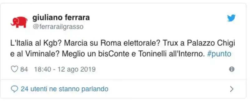 I TWEET DI GIULIANO FERRARA SULLA CRISI DI GOVERNO