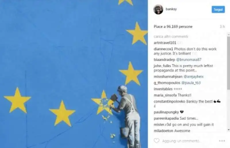 il murale sull'unione europea di banksy a dover 3