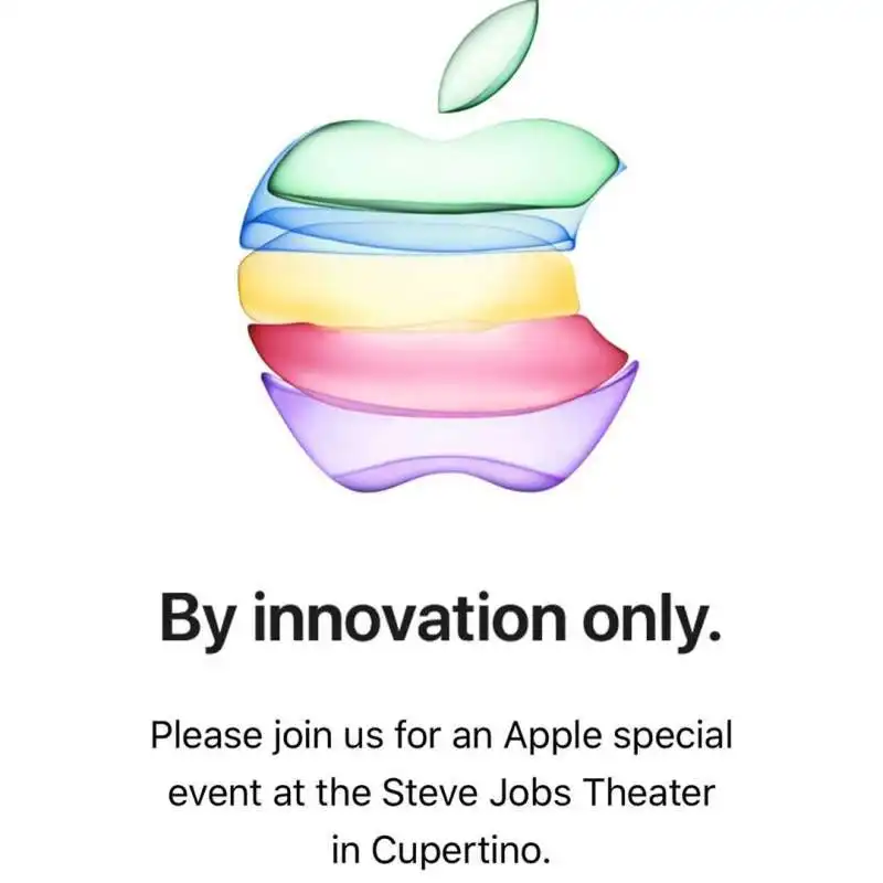 INVITO ALL'EVENTO APPLE DI SETTEMBRE 2019 - PRESENTAZIONE DEI NUOVI IPHONE