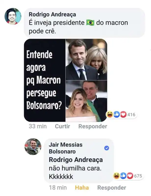 jair bolsonaro sfotte brigitte macron