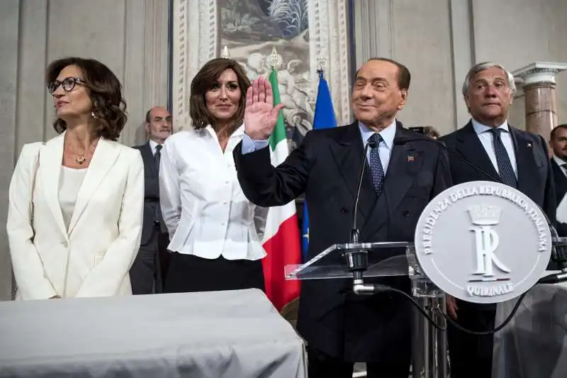 maria stella gelmini annamaria bernini silvio berlusconi antonio tajani