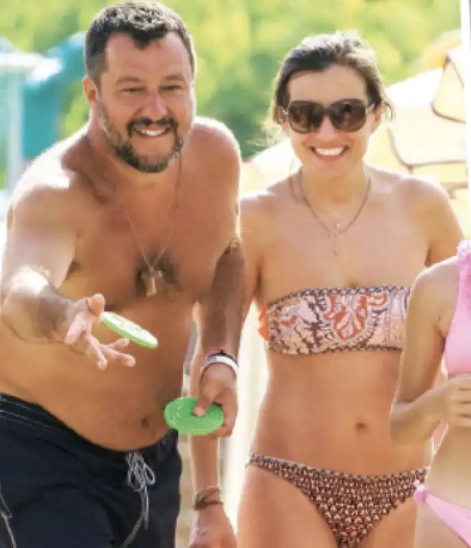 matteo salvini a cervia con l'ex compagna giulia martinelli