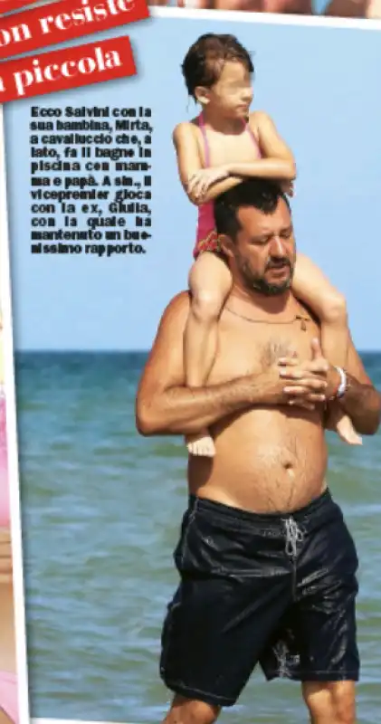 matteo salvini a cervia con la figlia mirta