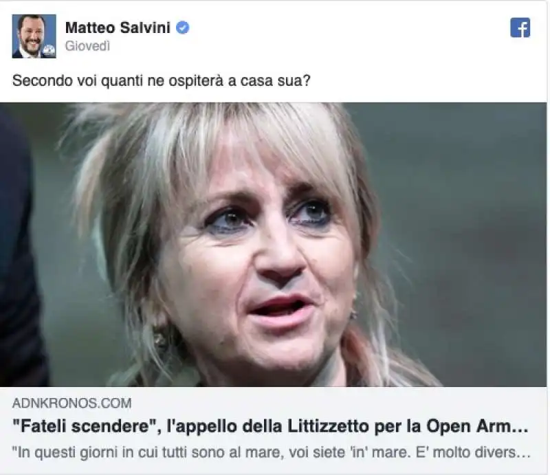 MATTEO SALVINI ESPONE ALLA GOGNA LUCIANA LITTIZZETTO