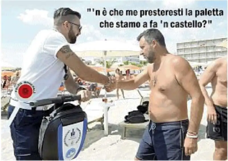 MATTEO SALVINI IN SPIAGGIA BY OSHO