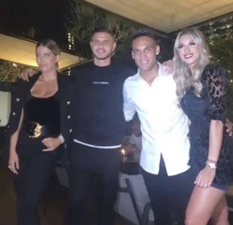 wanda nara, mauro icardi, lautaro martinez e agustina gandolfo