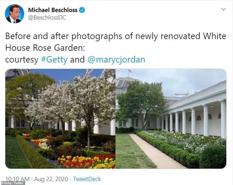 giardino delle rose alla casa bianca prima e dopo melania trumpo