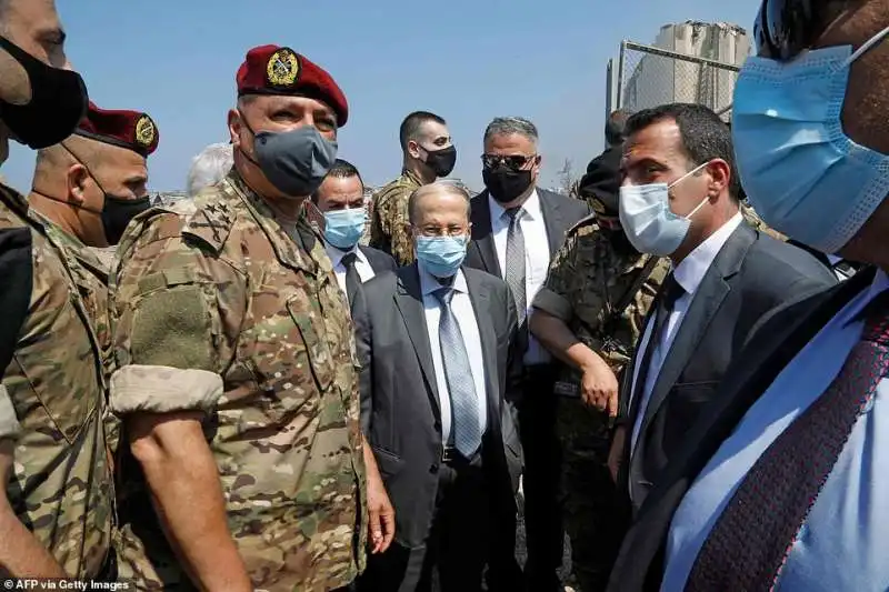 il presidente michel aoun in visita al porto di beirut 