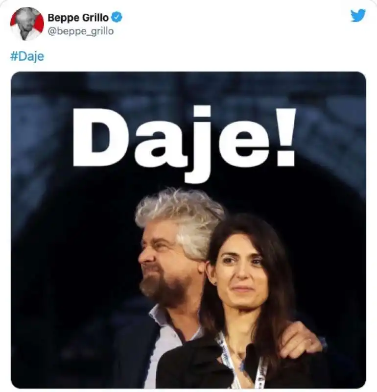 IL TWEET DI BEPPE GRILLO SULLA RAGGI CHE SI RICANDIDA