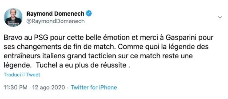 IL TWEET DI DOMENECH CONTRO GASPERINI