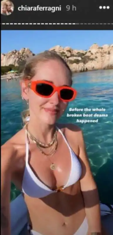 la barca di chiara ferragni si rompe e l'influencer torna in gommone 4