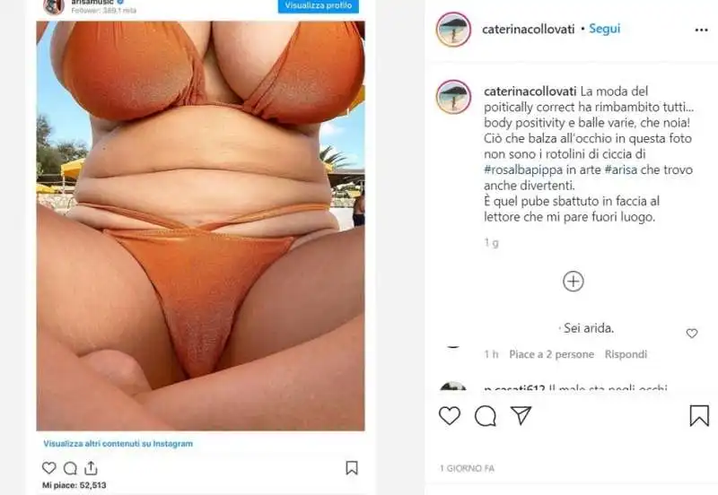 LO SCAMBIO TRA ARISA E CATERINA COLLOVATI