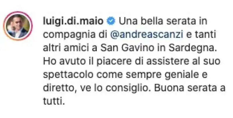 LUIGI DI MAIO E LO SPETTACOLO DI SCANZI GENIALE E DIRETTO