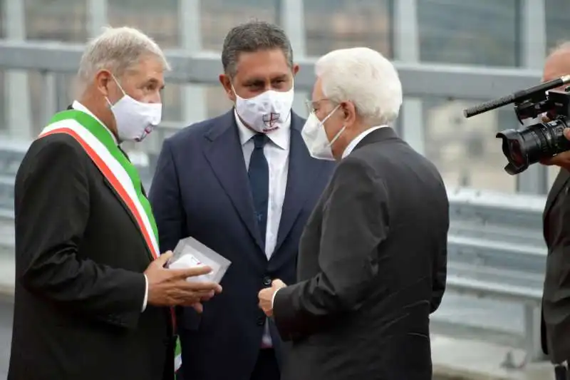 marco bucci giovanni toti sergio mattarella  inaugurazione nuovo ponte di genova