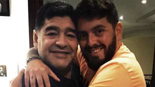 diego maradona col figlio