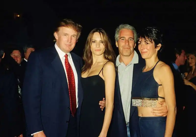 donald e melania trump, jeffrey epstein ghislaine maxwell